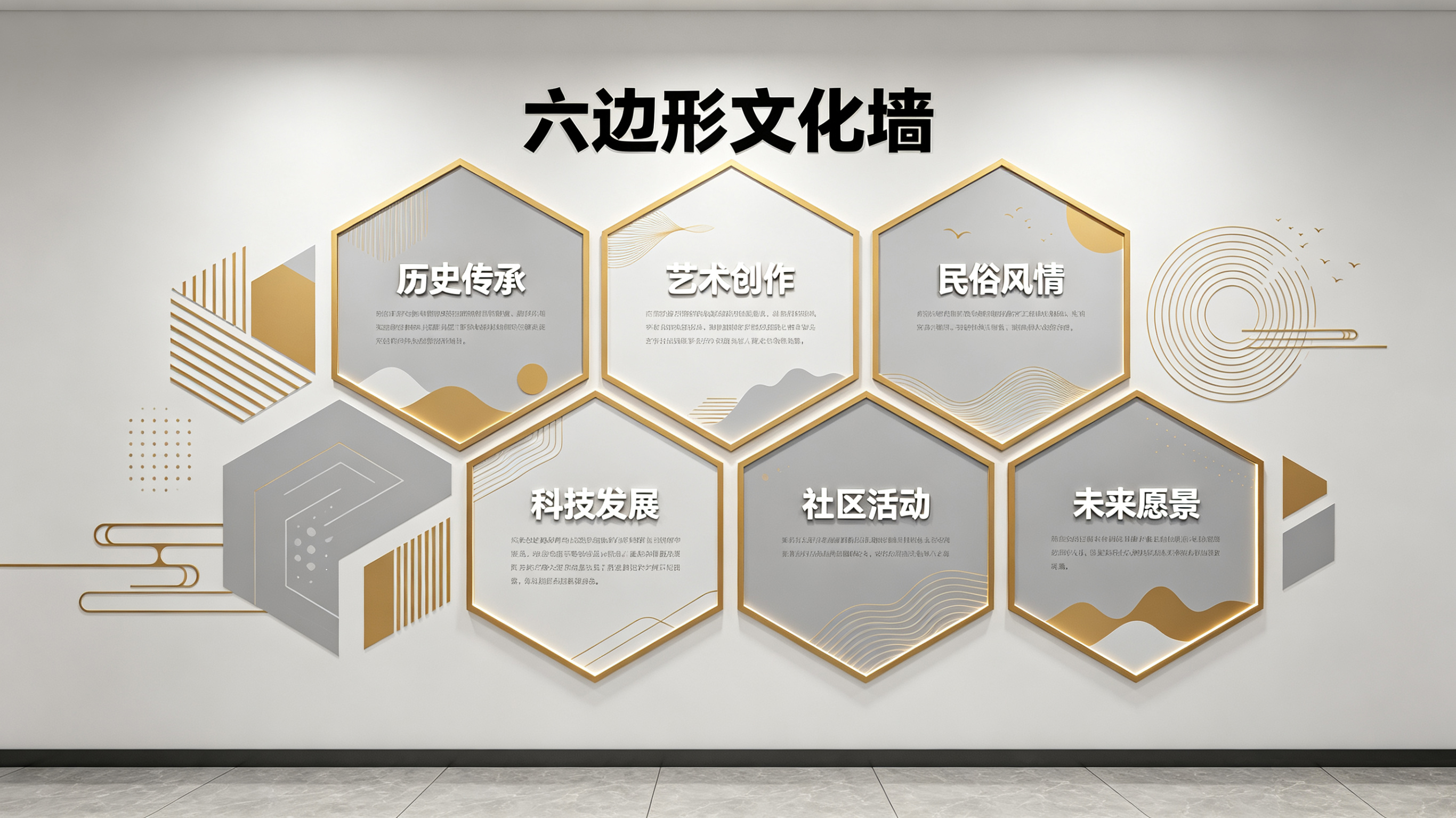 铜陵企业文化墙 | 六边形信息美学